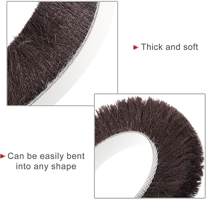 uxcell Weather Stripping Brush, 26ft L x 0.35" W x 0.6" H Self-Adhesive Seal Weatherstrip Sweep Brush Brown for Door Window