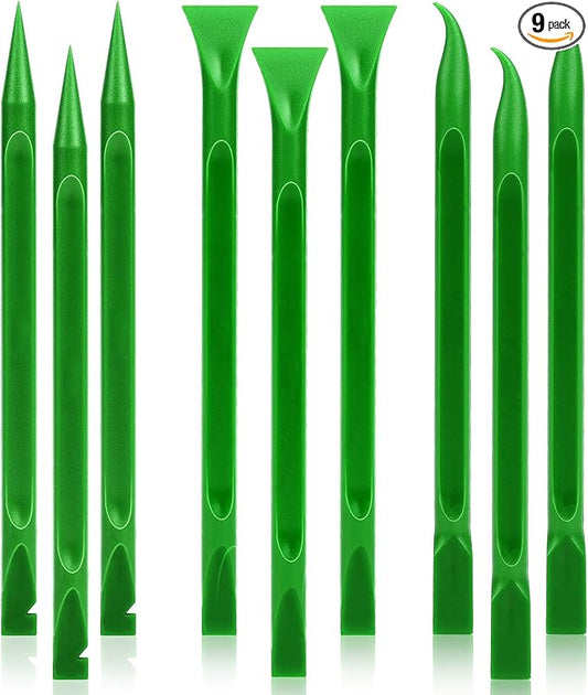 9 PCS Plastic Paint Scraper Tool, Scratch Free Car Crevice Cleaning Tool Sticker Remover Tools Multi-Use Thumb Scrappers for Tight Spaces & Crevices, Kitchen Removing Food, Stickers, Paint, Grease