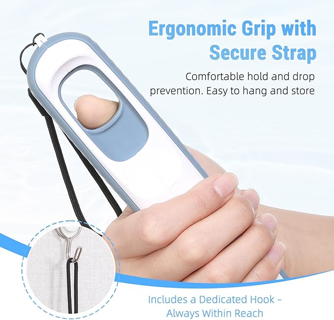 Toilet Aids for Wiping Bottom, 16.5" Long Reach Comfort Wipe - Butt Wiper Tool with Replaceable Head & Wrist Strap - Bottom Buddy Wiping Aid for Elderly, Disabled, Overweight, Post-Surgery