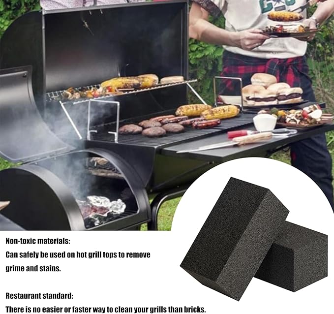 1 Pack Grill Cleaner Brick for Outdoor&Restaurant. Heavy Duty Grill Cleaning Brick. Pumice Stone Cleaner Tool Grill Brick for Cleaning Flat Top Grills Griddles Effectively Without Harsh Chemicals