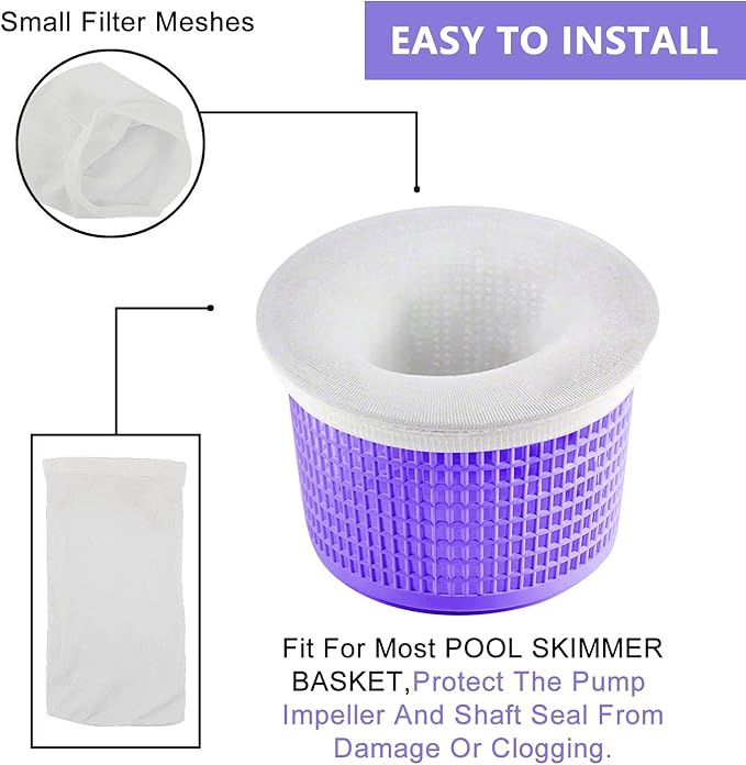 Coopache 30-Pack of Pool Skimmer Socks - Filters Baskets, Skimmers Cleans Debris and Leaves for In-Ground and Above Ground Pools