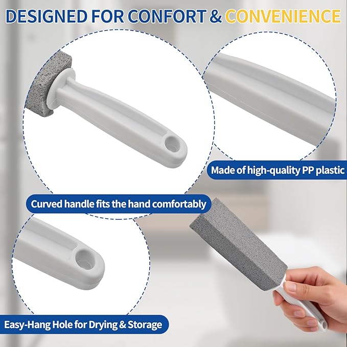 2Pack Pumice Stone Toilet Bowl Cleaner,Toilet Pumice Stone with Handle with Handle for Limescale, and Calcium Deposits Hard Water Stain Remover for Toilets, Tiles, Kitchen Sink and More