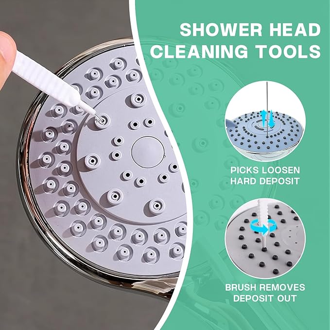20PCS Shower Head Cleaning Brush,Tiny Brushes for Cleaning Shower Head,Gap Hole Anti-Clogging Cleaning Brush,Descaler Needles,Rust-Proof Showerhead Cleaner Set for Home and Kitchen (20 Pcs)