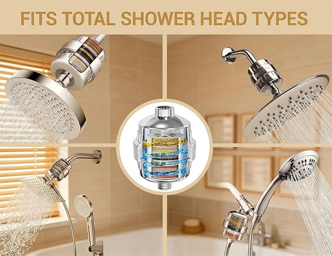 25-Stage Shower Filter with Enhanced KDF, Reduces Scale Buildup, Revitalizes Hair, Skin & Nails. Softens Hard Water, Removes 99% Lead, Chlorine, Fluoride & Harmful Chemicals. High-Output Flow, Chrome