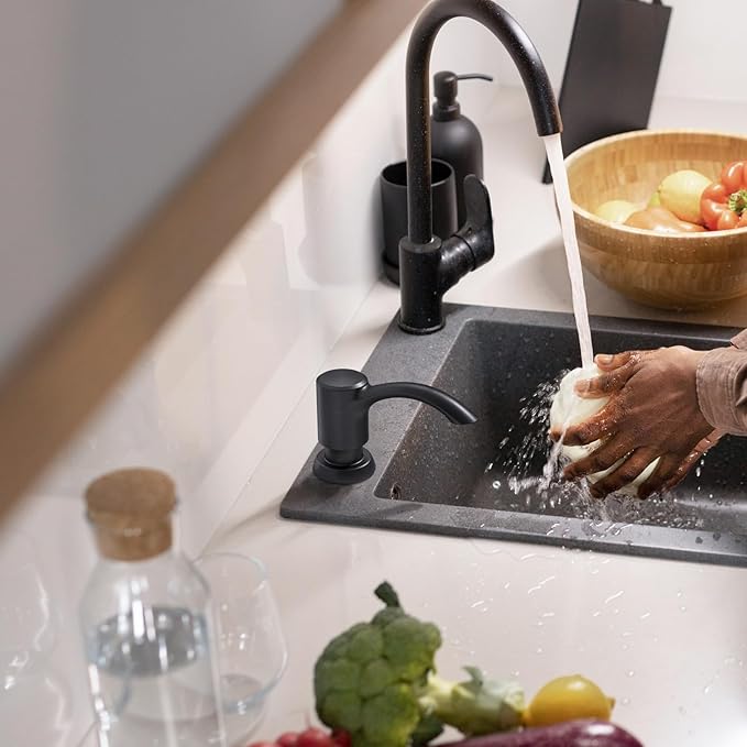 SAMODRA Built-in Kitchen Sink Soap Dispenser with Extension Tube Kit - Oil-Rubbed Bronze Finish, Leak-Proof Design, No Top Refill Required (39" Tube)