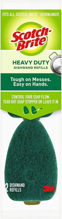 Scotch-Brite Heavy Duty Dishwand Refills, Fits All Scotch-Brite Dishwands, Keep Your Hands Out of Dirty Water, 14 Refills