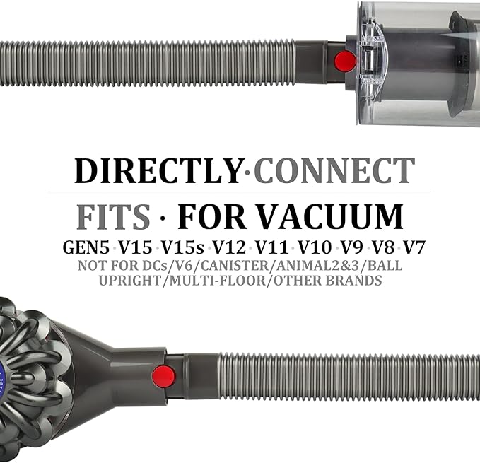 Fullclean Dryer Vent Cleaner Kit for Dyson Gen5 V15 V15s V12 V11 V10 V9 V8 V7 Lint Vacuum Atttachments Detect Absolute Cyclone Outsize Slim Vacuum Cleaner Crevice Flexible Dryer Lint Remove Tool