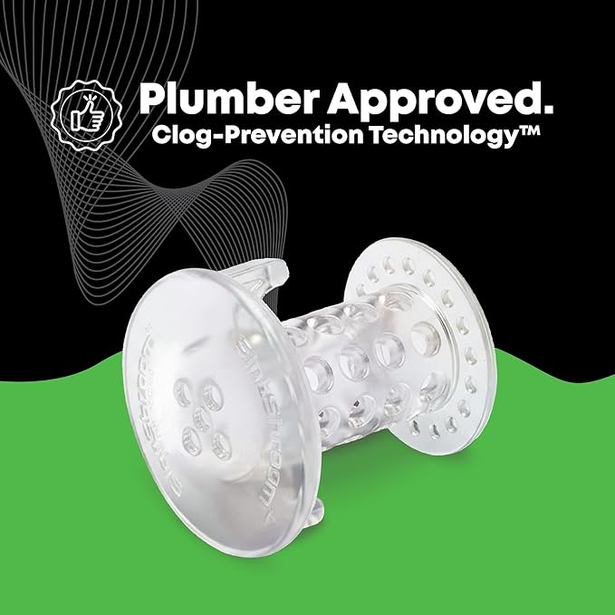 SinkShroom SSCLE988 The Revolutionary Sink Drain Protector Hair Catcher/Strainer/Snare, Clear