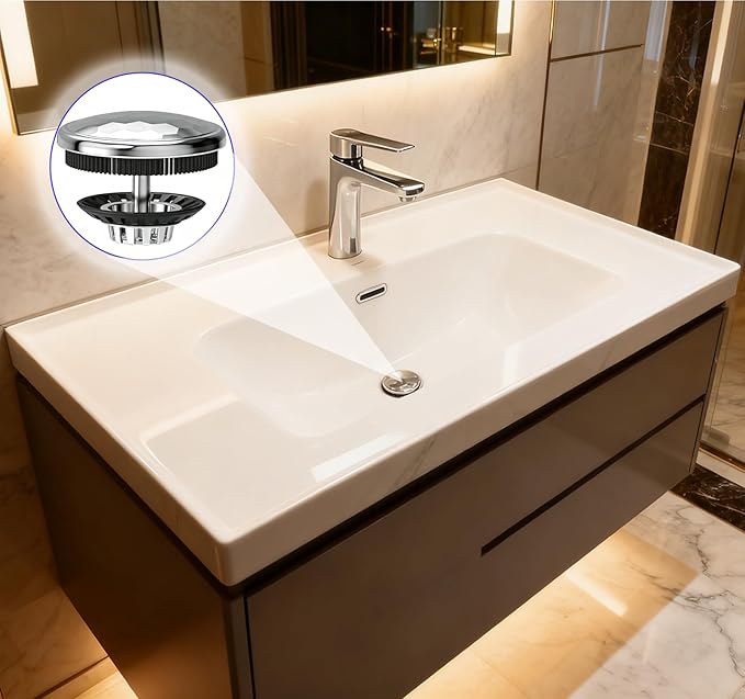 XAJOON Bathtub Drain Hair Catcher，Bath Tub Drain Protector，Drain Strainer,Fits 1-3/8” ~1-3/4” Drains (Not Fit for the Kitchen/Shower Drain.Patented Design,Chrome)