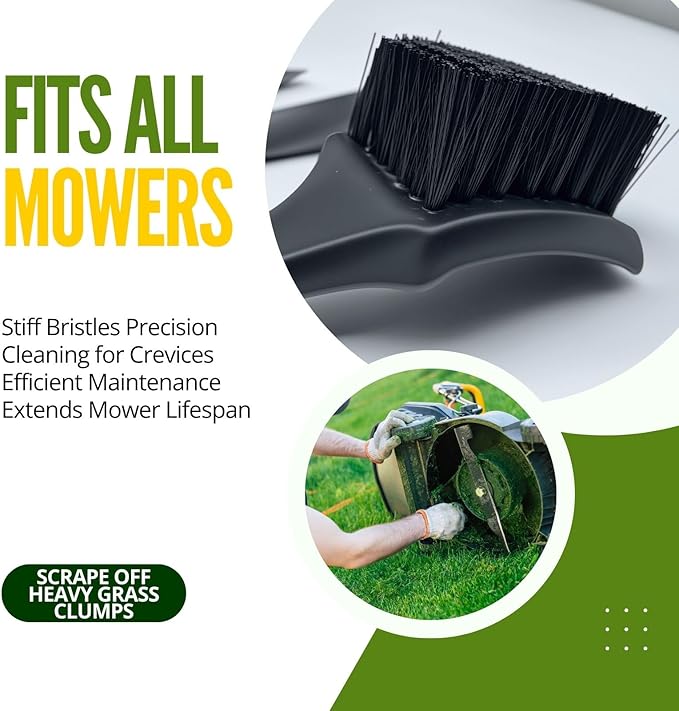 Heavy-Duty Lawn Mower Cleaning Scraper and Cleaning Stiff Brush are Used for The Maintenance and Cleaning of Outdoor Garden Lawn Mower Decks. (1 Pack)