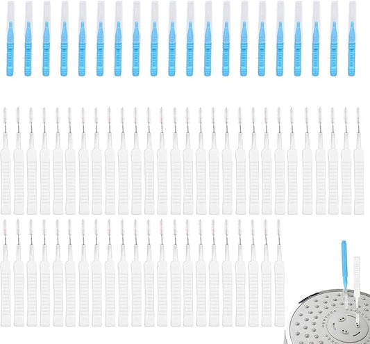 70pcs Shower Head Cleaning Tools, Including 20 Cleaning Brushes & 50 Shower Hole Brushes Tiny Cleaner Unclogger Accessories for Small Holes, Faucets, Sink Gaps, Nozzles