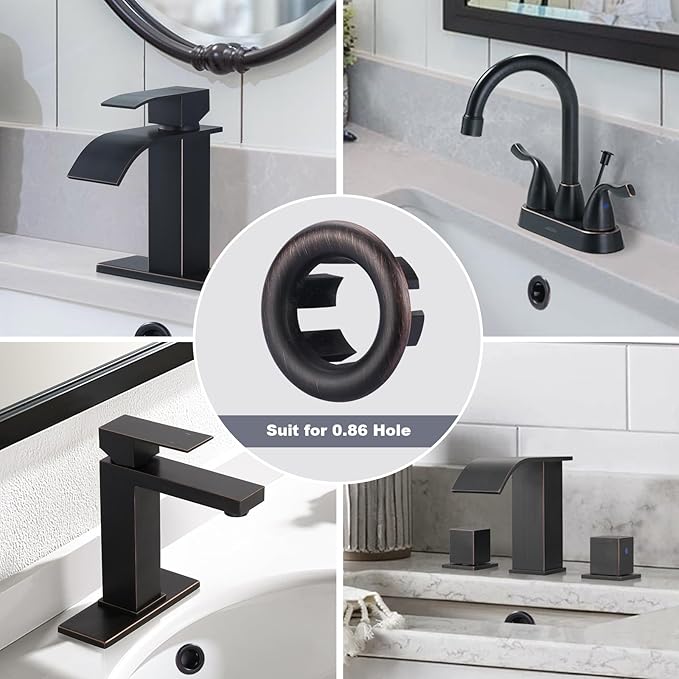ARCORA 6 Pack Sink Overflow Ring, ARCORA Bathroom Kitchen Sink Hole Round Overflow Cover Basin Oil Rubbed Bronze