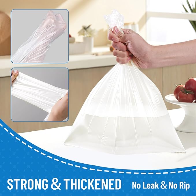 LainNeala Small Trash Bags 4 Gallon, 200 Count Small Garbage Bag Bathroom White Mini Trash Bag Trash Can Liners Unscented Garbage Bags for Bathroom Can