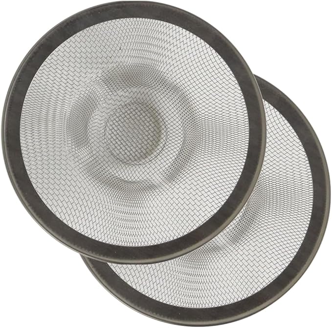 Evriholder Mesh Sink Drain Catcher, Secure Fit Strainer Prevents Clogging from Food and Hair, Stainless Steel, Ideal for Kitchen, Laundry and Disposals, 4.5-Inch, 2 Pack