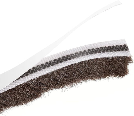 uxcell Weather Stripping Brush, 40ft L x 0.3" W x 0.5" H Self-Adhesive Seal Weatherstrip Sweep Brush Brown for Door Window