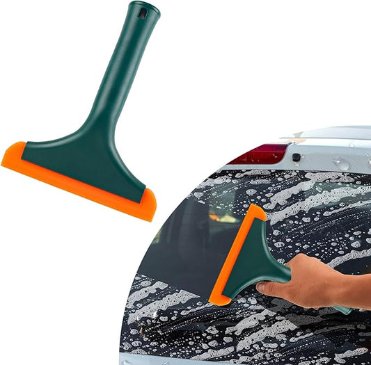 Ziciner Small Silicone Window Squeegee, Car Windshield Water Blade Squeegee, Multifunctional Auto Squeegee with 5.9 Inch Blade and Non-Slip Handle for Car Window, Home Cleaning (Dark Green-1PCS)
