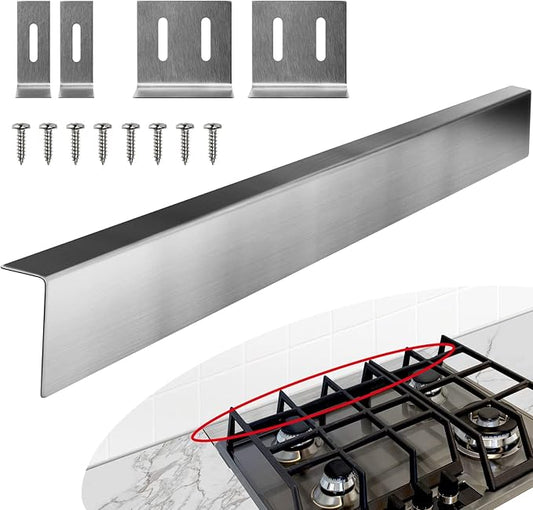 30" Stove Gap Filler, Slide-in Range Rear Filler Kit - Stainless Steel Backsplash for Stove, Easy to Install Backsplash Behind Stove Between Stove Range and Wall for Most Brand Kitchen Stoves