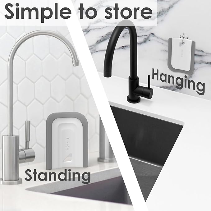 Curved Small Squeegee. Kitchen Sink Squeegee for Sinks, Countertops and Dishes. Multi-Purpose, for Vanity Tops, Bathroom Mirrors, Car Windows and Side Mirrors. 1 Pack