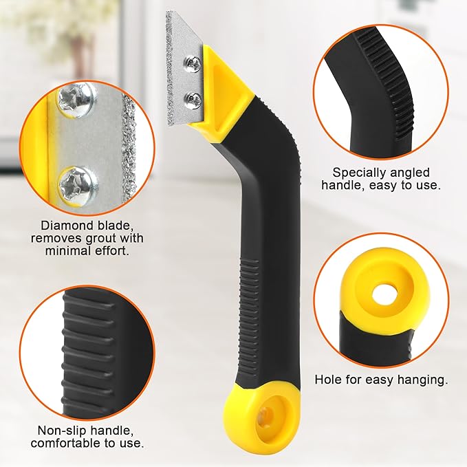 Coitak 13 PCS Grout Removal Tool Kit, 2 Tile Grout Saws with 6 Extra Blades, Hand Saw with 4 Extra Blades, Ideal for Tile Gap Cleaning and Repair