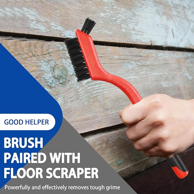 4"Razor Blade Floor Scraper with Long Handle,61in Adjustable Floor Scraper Heavy Duty with 10PCS Extra Metal Blades Paint Scraper for Cleaning Stickers Gum Glass Wall Tile Linoleum Stove Top