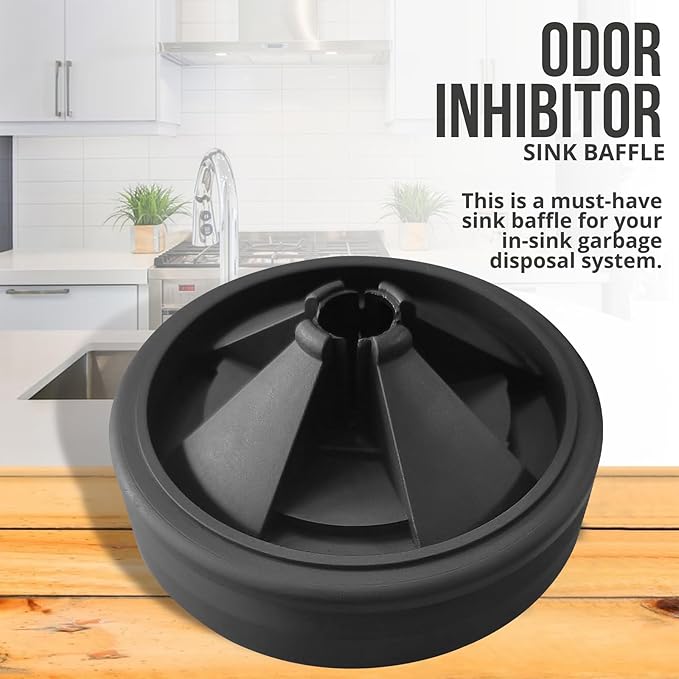 AR-PRO (2-Pack) Garbage Disposal Rubber Drain Insert - 3 3/8" Garbage Disposal Splash Guards Sink Baffle - Removable Sink Baffles Qcb-Am Compatible With Insinkerator Garbage Disposal Parts