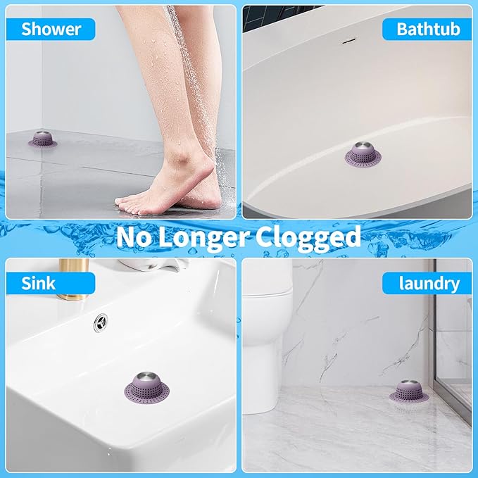 Aluvor Shower Drain Hair Catcher Bathtub Drain Cover Shower Protector for Pop-Up & Regular Drains