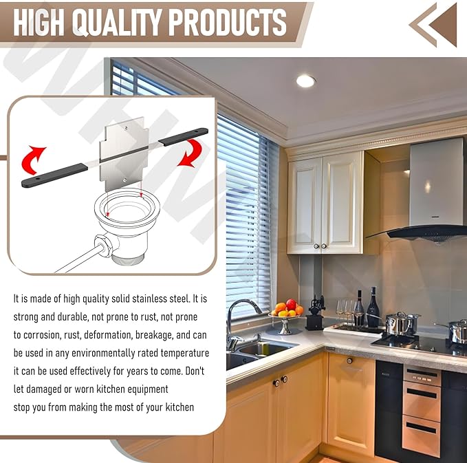 Waste Drain Tool for 3 Tier Sink in Commercial Kitchens, Twist Waste Drain Tool and Lever Waste Plumbing Drain Tool - Upgraded stainless steel