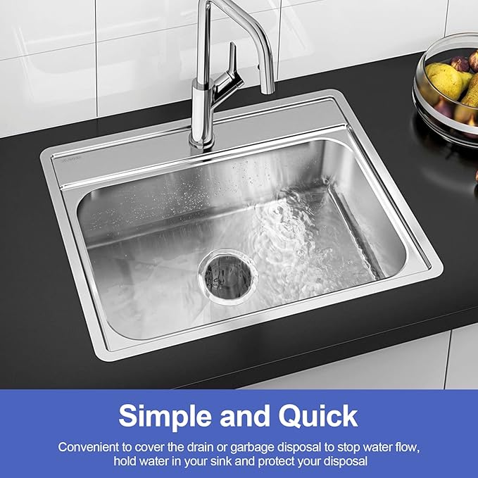 Garbage Disposal Splash Guard 3 3/8 Inch,Rubber Sink Baffle Drain Covers and Plugs,Food Waste Disposal Stopper for Moen and InSinkErator Evolution Series Removable Collar EPDM Strainer Insert Parts