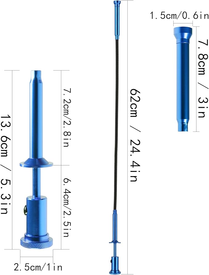 Claw grabber pickup tool,24.4 in Claw Grabber Tool with LED Light grabbing tool claw grabber pickup tool for Litter Pick Home Sink Drain and Metal small items (Blue)