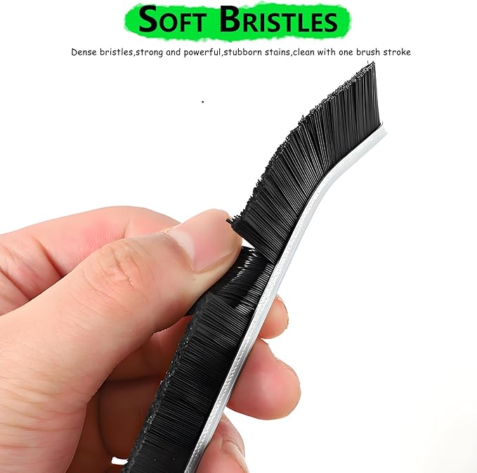 Grout Brush Stiff Bristle, Crevice Cleaning Brush for Tight Spaces, Multi-Surface Scrubber for Kitchen Sink, Bathroom Tile,Toilet,Window Tracks & Faucets - 3 Pack