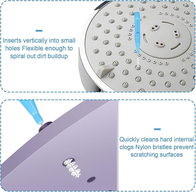 70pcs Shower Head Cleaning Tools, Including 20 Cleaning Brushes & 50 Shower Hole Brushes Tiny Cleaner Unclogger Accessories for Small Holes, Faucets, Sink Gaps, Nozzles