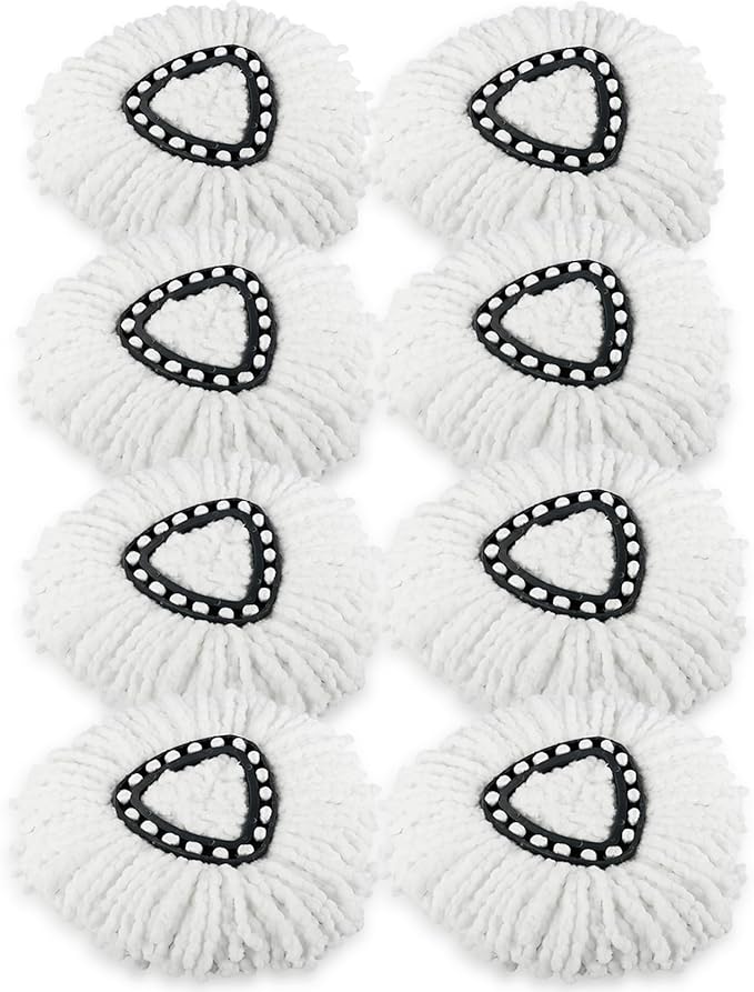(Pack of 8) Spin Mop Heads Replacements Mop Refill Compatible with Ocedar 1-Tank Easywring Spinning Mop Replace Head