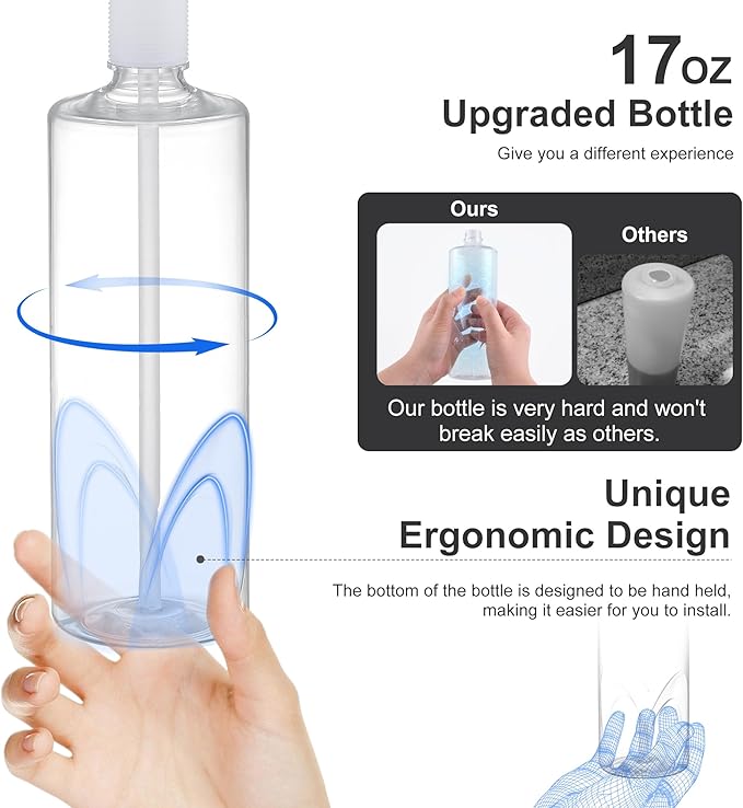 GAGALIFE Soap Dispenser for Kitchen Sink, ABS in Counter Soap Dispenser(Oil Rubbed Bronze), with 17 Ounce Large Pet Soap Bottle, Refill from The Top, Venetian Bronze