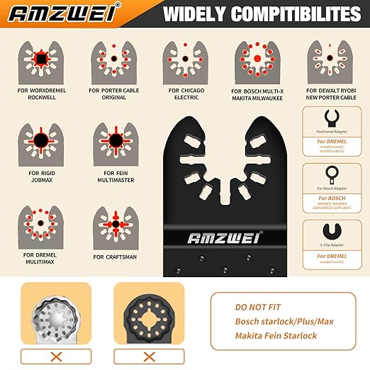 16PCS Oscillating Tool Scraper Blades,HCS Caulk Remover Tool Blades for Vinyl Flooring,Paint,Carpet,Tile Adhesives, Compatible with Dewalt Milwaukee Dremel, Ryobi, Rockwell