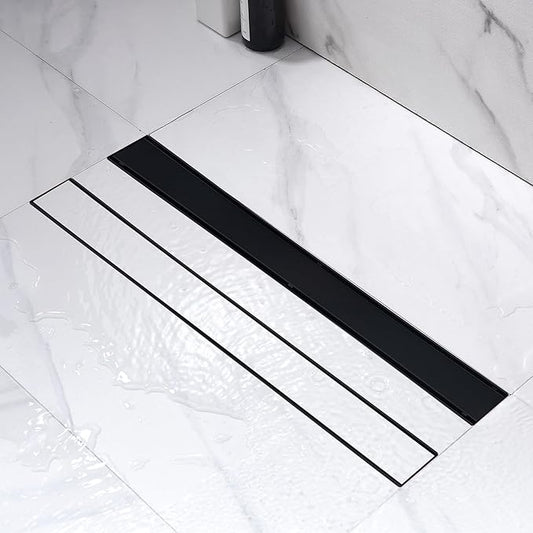 24 Inch Linear Shower Drain Matte Black 304 Stainless Steel