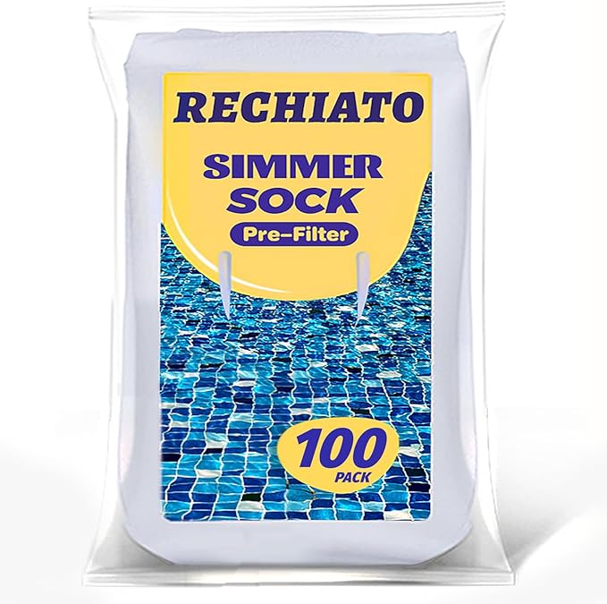 100 Pack Pool Skimmer Socks for Pool Filters, Filters Baskets and Skimmers to Filter Debris and Leaves, Protact Filter System of Inground and Above Ground Pools