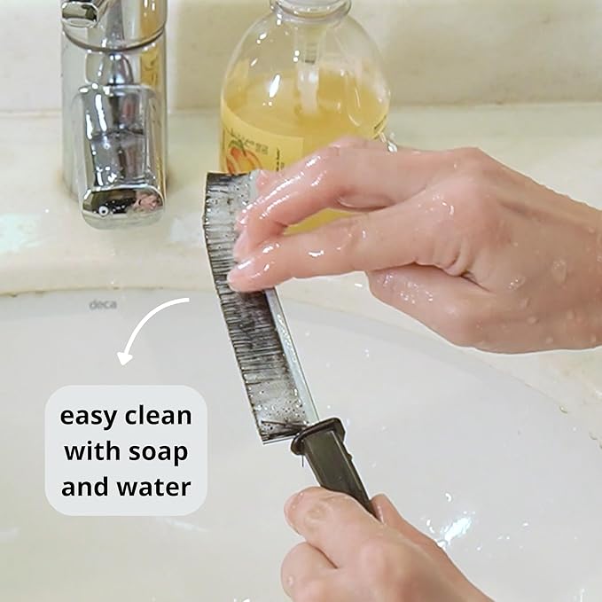 Hard Bristle Crevice Cleaning Brush, Shower cleaner brush, Grout brush, Kitchen, Bathroom, Toilet brush, Small, Black