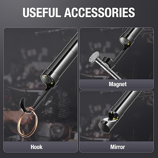 Teslong 50FT USB-C Borescope Camera with Light, Only Compatible with iPhone 15/16/17 Android Phones, 50 ft Flexible Waterproof Endoscope for DIY Pipe Inspection with Drain Snake