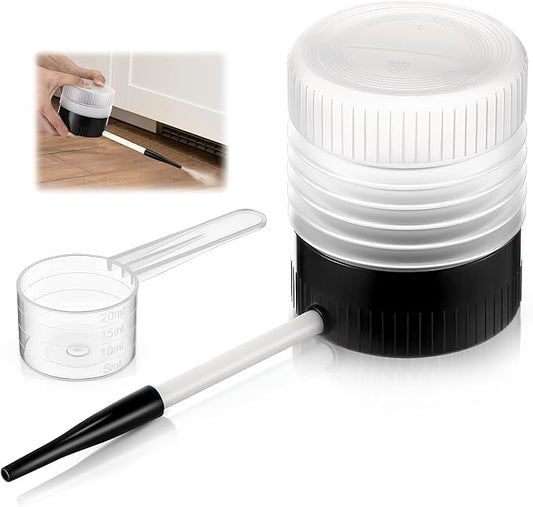 1 Pack Diatomaceous Earth Powder Duster, 6 Inch Refillable Handheld Dust Applicator with Fine Nozzle, Lightweight Powder Sprayer for Precise Application in Cracks Corners Baseboards (Black)