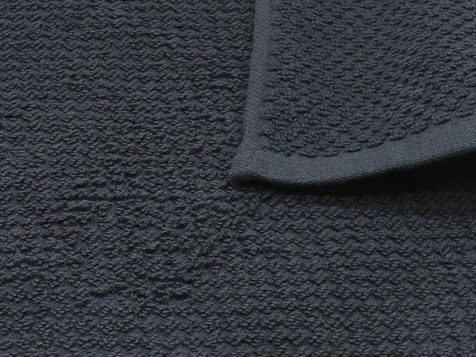 Cotton Cleaning Rags Terry Dish Cloths for Washing Dishes, Set of 8 Dish Rags for Cleaning, Light and Soft Dish Towels for Kitchen Drying Dishes, 12 Inch x 12 Inch (Black Set)
