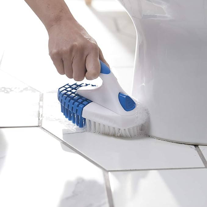 Clorox Multipurpose Flex Scrub Handheld Cleaning Brush with Removable Handle, Blue/White