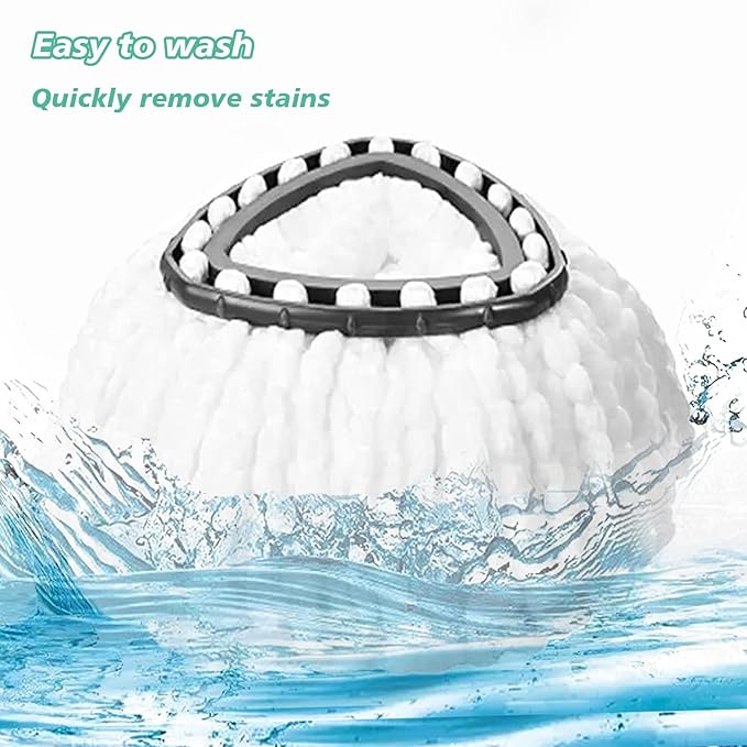 12 PCS Spin Mop Replacement Head,100% Microfiber Mop Refills Head Compatible with Triangle Spin Mop, 360 Degree Micro Spinning Mop Replace Head for Easy House Cleaning Floor Mopping…