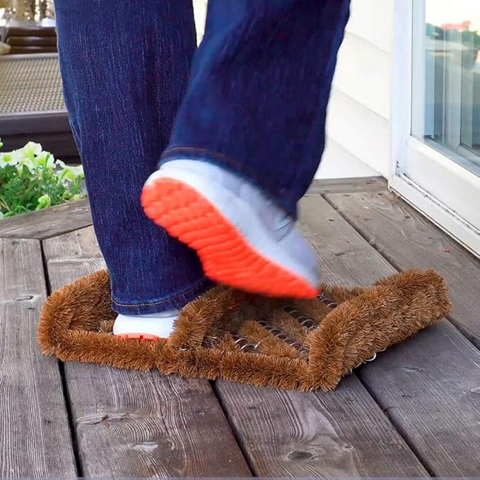 NINAMAR Natural Coir Boot Scraper Door Mat - 13 x 12 inch - 6 Pack