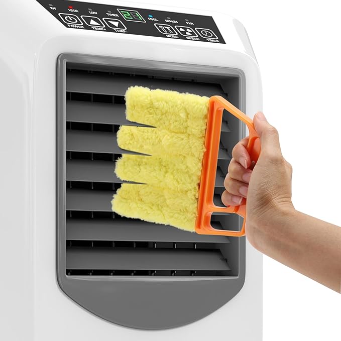 Window Blind Cleaner Duster Set, Washable Dusting Cleaner Air Vent Cleaning Brush Tools (Orange)