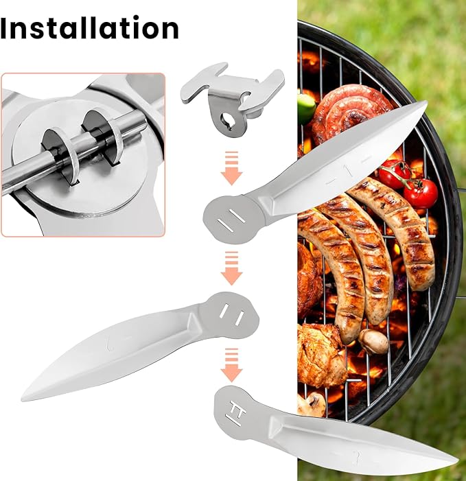 18-1/2 Inch Grill One-Touch Cleaning System Kit Compatible with Weber Kettle Grill 7443 90719 - Grill Parts Replacement for Weber Charcoal Grill 31001, 441001, 441004, 451001, 451004