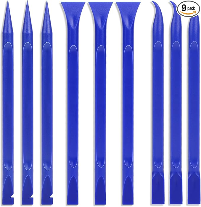 Car Crevice Cleaning Tool, 9 Pieces No-Scratch Plastic Scraper Tool for Tight Spaces, Multi-Use Small Paint Scraper Tool Sticker Remover for Kitchen, Crevices, Food, Paint, Labels, Oil Stains, Dirt