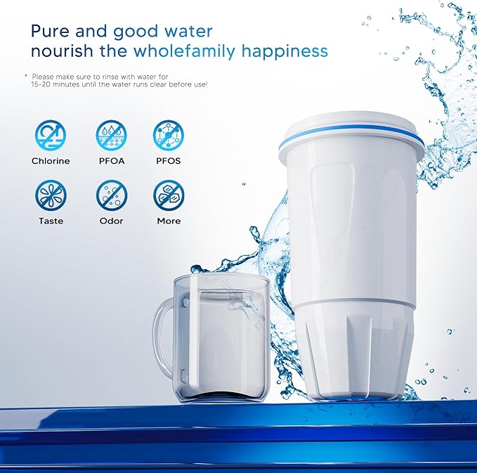 BOGDA 2 Pack Water Filter Replacement Zero, 5-Stage Compatible with Zero Pitcher and Dispenser, Fit for Zero Filter Water Replacement Filters and ZR-001 ZR-017 ZR-004