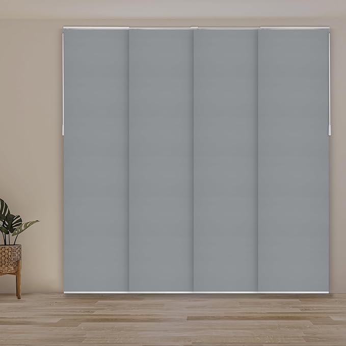CHICOLOGY Sliding Door Blinds , Blinds for Sliding Glass Doors , Sliding Glass Door Blinds , Vertical Blinds for Patio Doors , Room Divider , Skyrise Grey (Light Filtering) W:46-86 x H: 0-96 inch