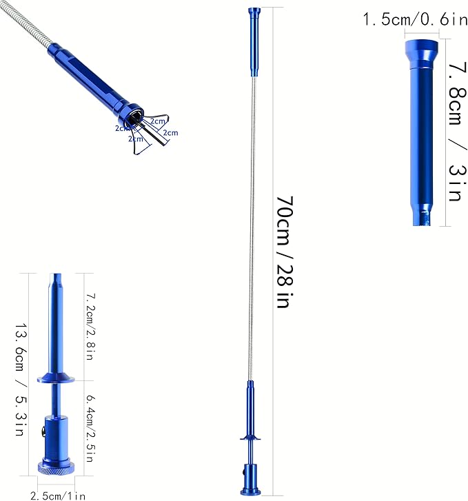 Flexible Magnetic Grabber Claw Pick Up Reacher Tool with LED Light, 4 Claws Bendable Hose Reaching Assist Tool for Litter Pick, Home Sink, Drains, Toilet