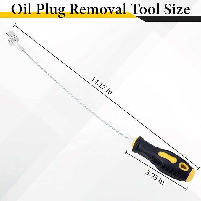 Strong Magnetic Oil Drain Plug Remover Tool, Oil Drain Plug Remover Instrument, Anti Scald Sump Plug Removal Tool, Universal Flexible Oil Plug Removal Tool (14 Inch)